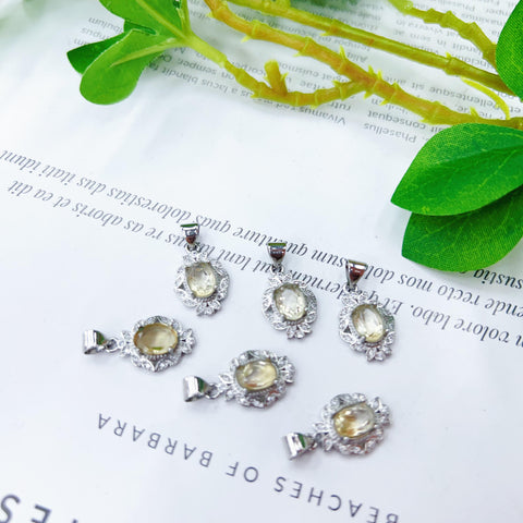 DZ62 Whosale Gemstone Rock DIY Jewelry For Girls Stone Crystal Citrine Quartz Necklace and Pendent