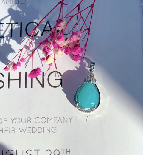 DZ57 Whosale Gemstone Rock DIY Jewelry For Girls Stone Crystal Amazonite Necklace and Pendent