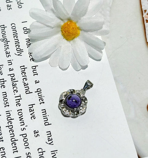 DZ16 Whosale Gemstone Rock DIY Jewelry For Girls Crystal Charoite Necklace and Pendent