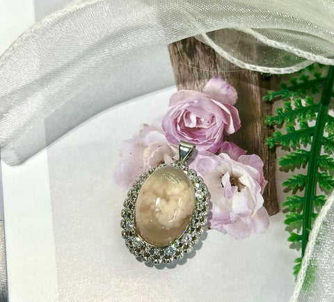 DZ22 Whosale Gemstone Rock DIY Jewelry For Girls Crystal Flower Agate Necklace and Pendent