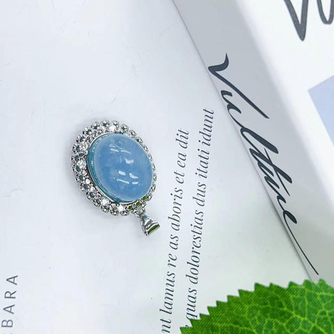 DZ46 Whosale Gemstone Rock DIY Jewelry For Girls Stone Crystal Aqumarine Quartz Necklace and Pendent