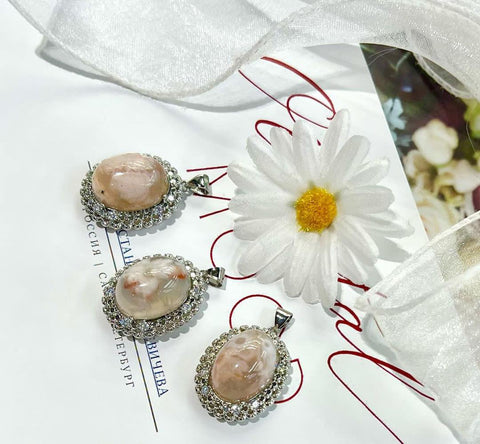 DZ22 Whosale Gemstone Rock DIY Jewelry For Girls Crystal Flower Agate Necklace and Pendent