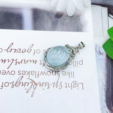 DZ47 Whosale Gemstone Rock DIY Jewelry For Girls Stone Crystal Aqumarine Quartz Necklace and Pendent