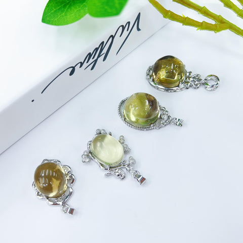 DZ63 Whosale Gemstone Rock DIY Jewelry For Girls Stone Crystal Citrine Quartz Necklace and Pendent