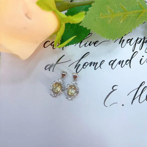 DZ60 Whosale Gemstone Rock DIY Jewelry For Girls Stone Crystal Citrine Quartz Necklace and Pendent