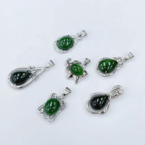 DZ50 Whosale Gemstone Rock DIY Jewelry For Girls Stone Crystal Jade Necklace and Pendent