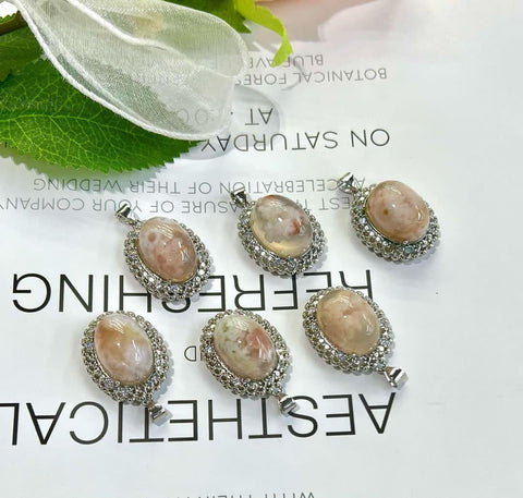 DZ22 Whosale Gemstone Rock DIY Jewelry For Girls Crystal Flower Agate Necklace and Pendent