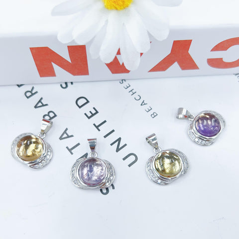 DZ64 Whosale Gemstone Rock DIY Jewelry For Girls Stone Crystal Fluorite Necklace and Pendent