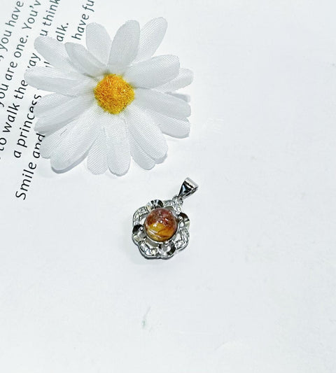 Rough Phantom Garden Quartz Lodolite Rainbow Crystal Moss Agate Pendant