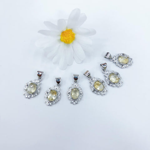 DZ62 Whosale Gemstone Rock DIY Jewelry For Girls Stone Crystal Citrine Quartz Necklace and Pendent