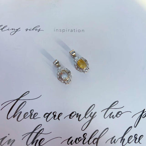 DZ60 Whosale Gemstone Rock DIY Jewelry For Girls Stone Crystal Citrine Quartz Necklace and Pendent