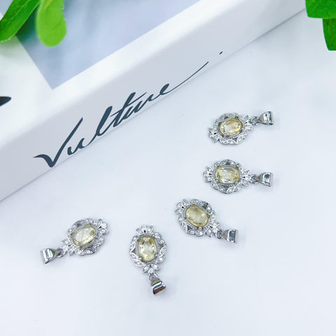 DZ62 Whosale Gemstone Rock DIY Jewelry For Girls Stone Crystal Citrine Quartz Necklace and Pendent